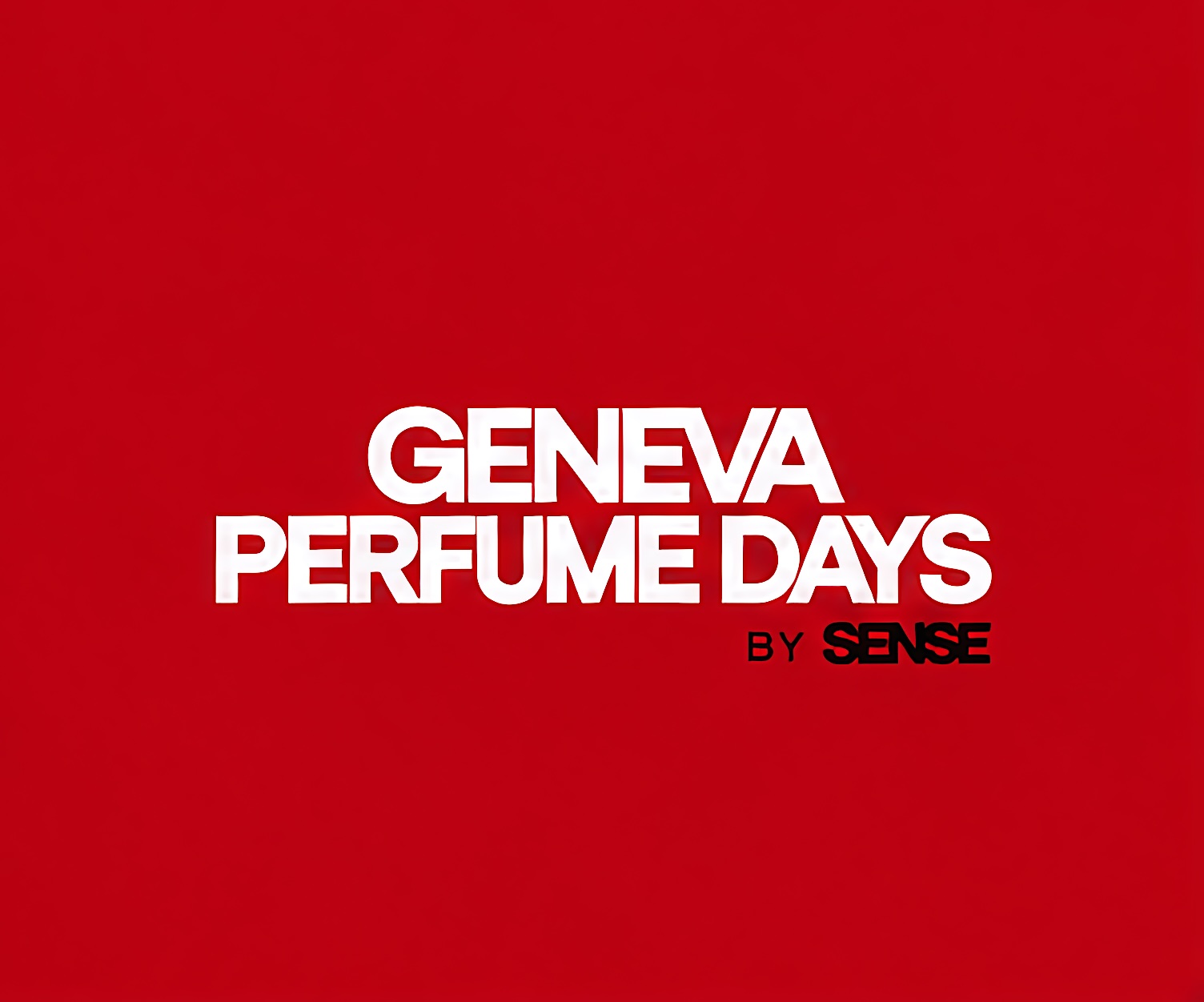 Le logo Geneva Perfume Days by SENSE sur fond rouge
